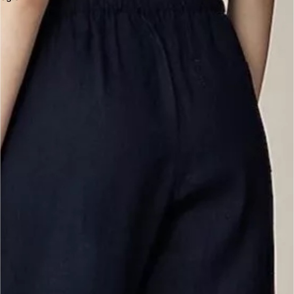 J Crew Navy Blue Soleil Linen Pants / NWT - Size Tall M - Picture 2 of 4